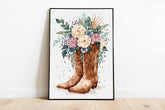 "Floral Cowboy Boots" - Original Painting